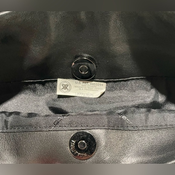 Y2K Stone Mountain Leather Dual Leather Chain Link Handles Tote Shoulder Bag - Picture 12 of 13